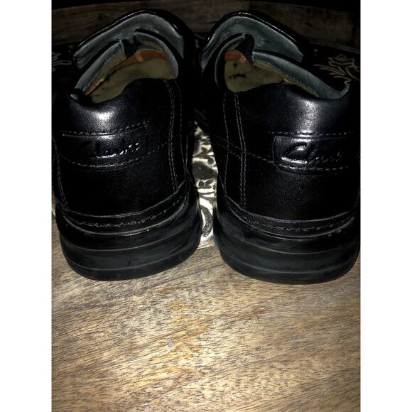 Men's Clarks Black Leather Slip on Loafers - Picture 4 of 8